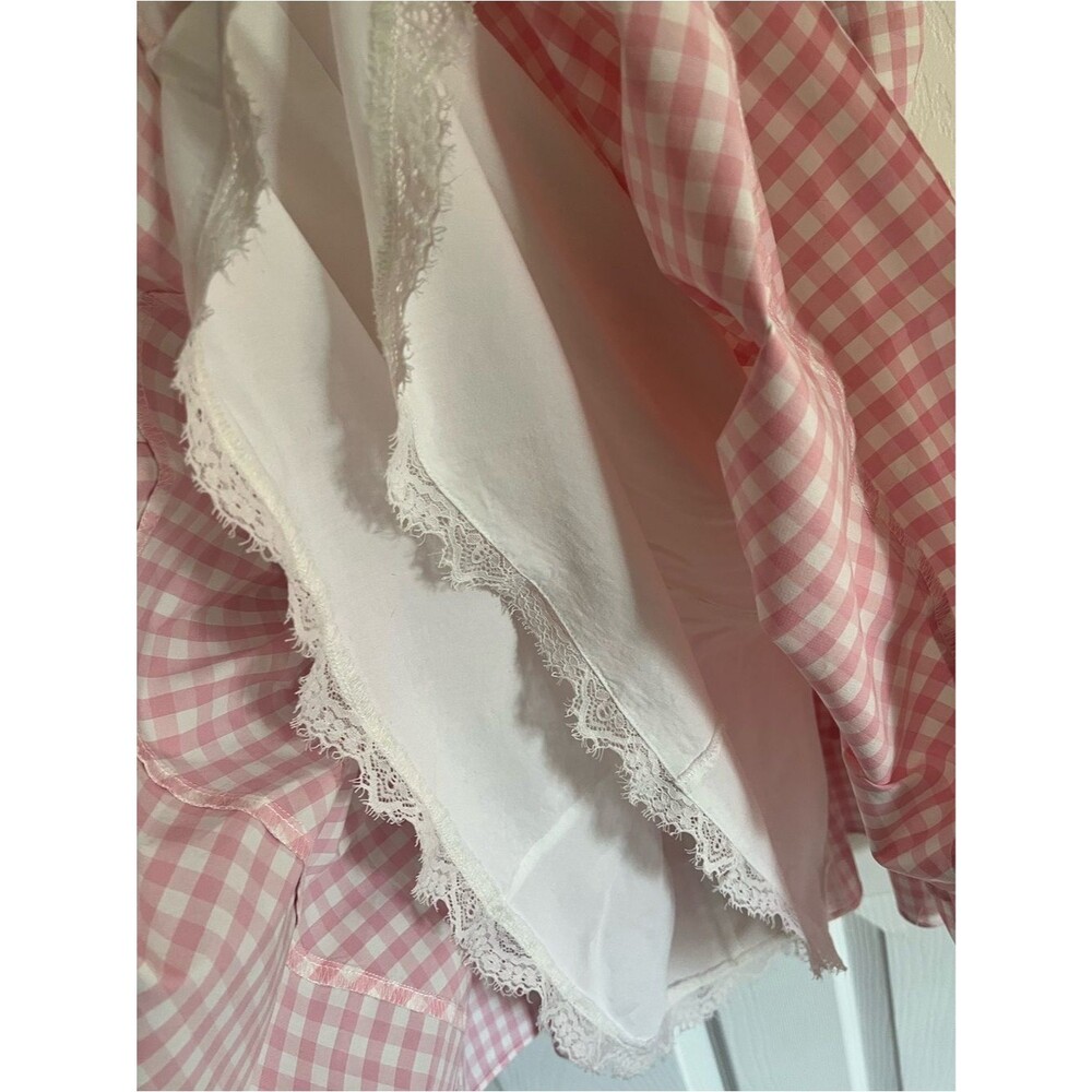 House of CB Mini Dress Pink Gingham Emiliana Short Sleeve size XS - Picture 12 of 12